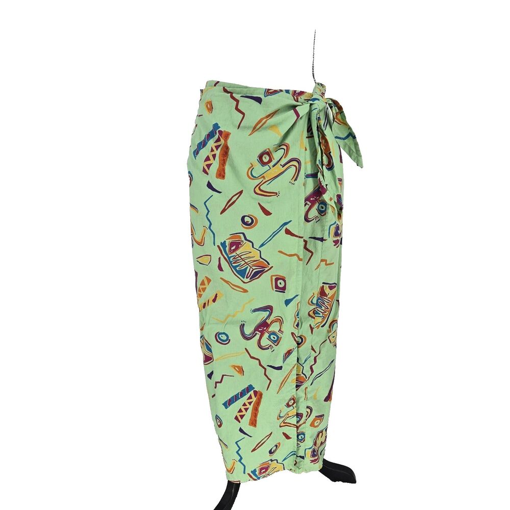 Vintage Breeches Swim Sarong Coverup Midi Wrap 90's Novelty Print